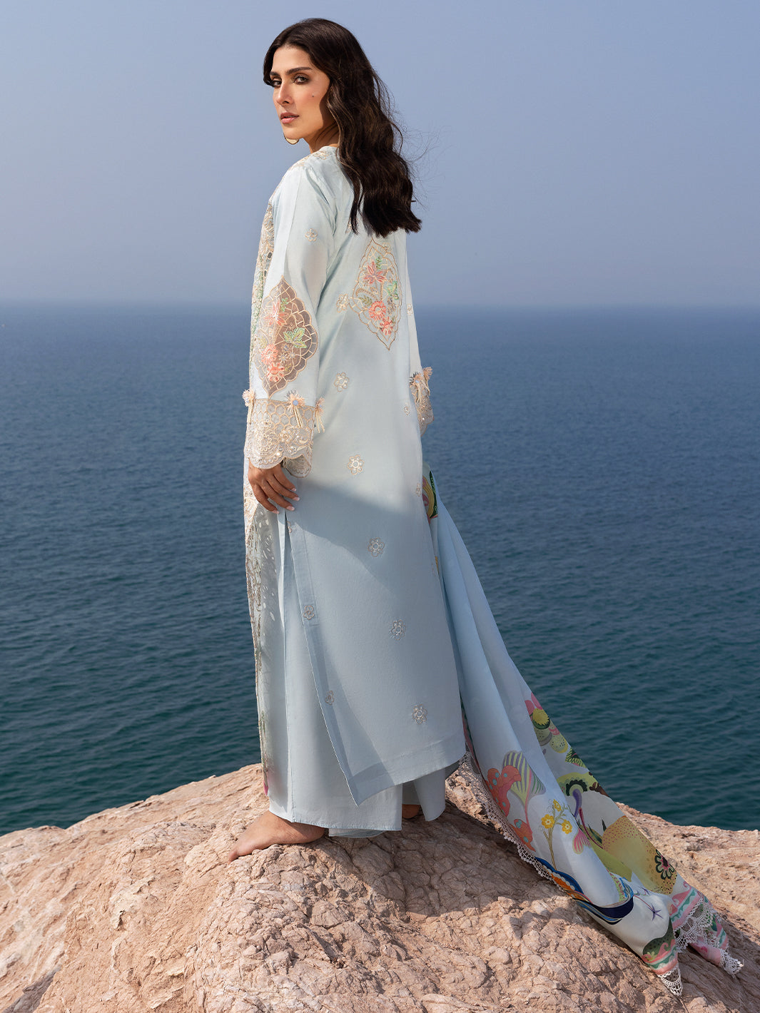 Mahnur | Sirena Luxury Lawn 25 | Luna XS Ice Blue Lawn