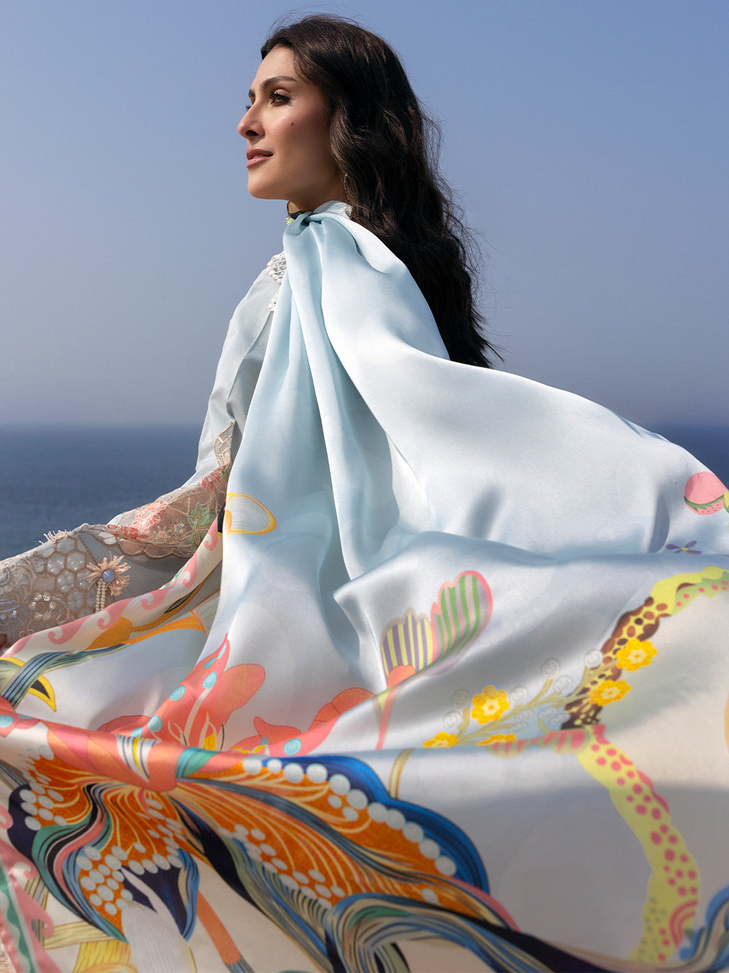 Mahnur | Sirena Luxury Lawn 25 | Luna L Ice Blue Lawn