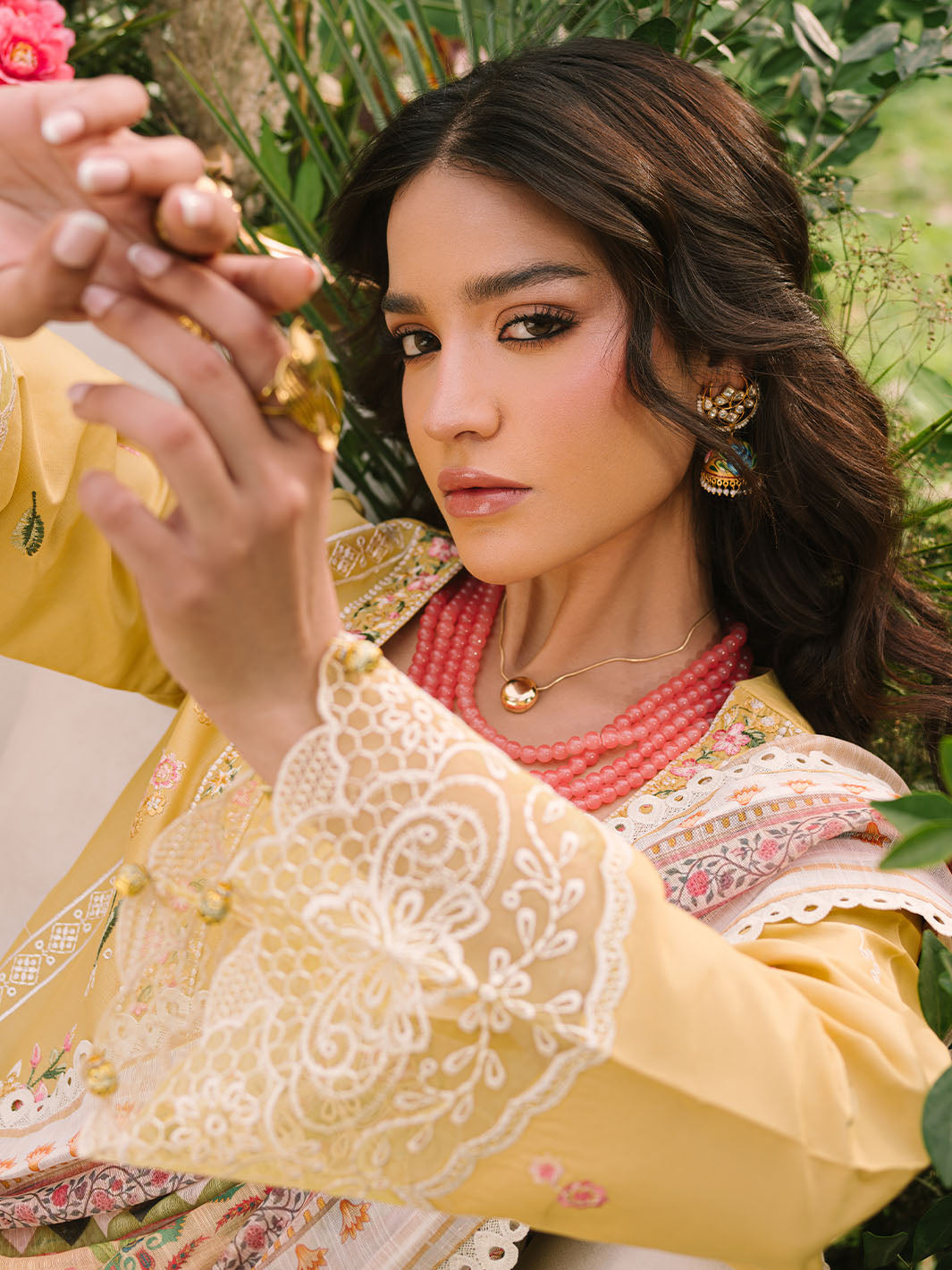 Mahnur | Dahlia Luxury Lawn 25 | Lya M Yellow Lawn