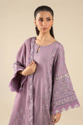 Maria B | Basics RTW | 3 Pc Embroidered Two Tone Silk Suit | MB-FS25-17 - Pakistani Designer Dress - by Maria B | Type: Ladies Clothes - 100% Original at Saira Sultan