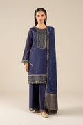 Maria B | Basics RTW | 3 Pc Embroidered Two Tone Silk Suit | MB-FS25-30 - Pakistani Designer Dress - by Maria B | Type: Ladies Clothes - 100% Original at Saira Sultan