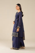 Maria B | Basics RTW | 3 Pc Embroidered Two Tone Silk Suit | MB-FS25-30 L Blue Silk