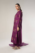 Maria B | Basics RTW | 3 Pc Embroidered Raw Silk Suit | MB-WF24-47 - Pakistani Designer Dress - by Maria B | Type: Ladies Clothes - 100% Original at Saira Sultan
