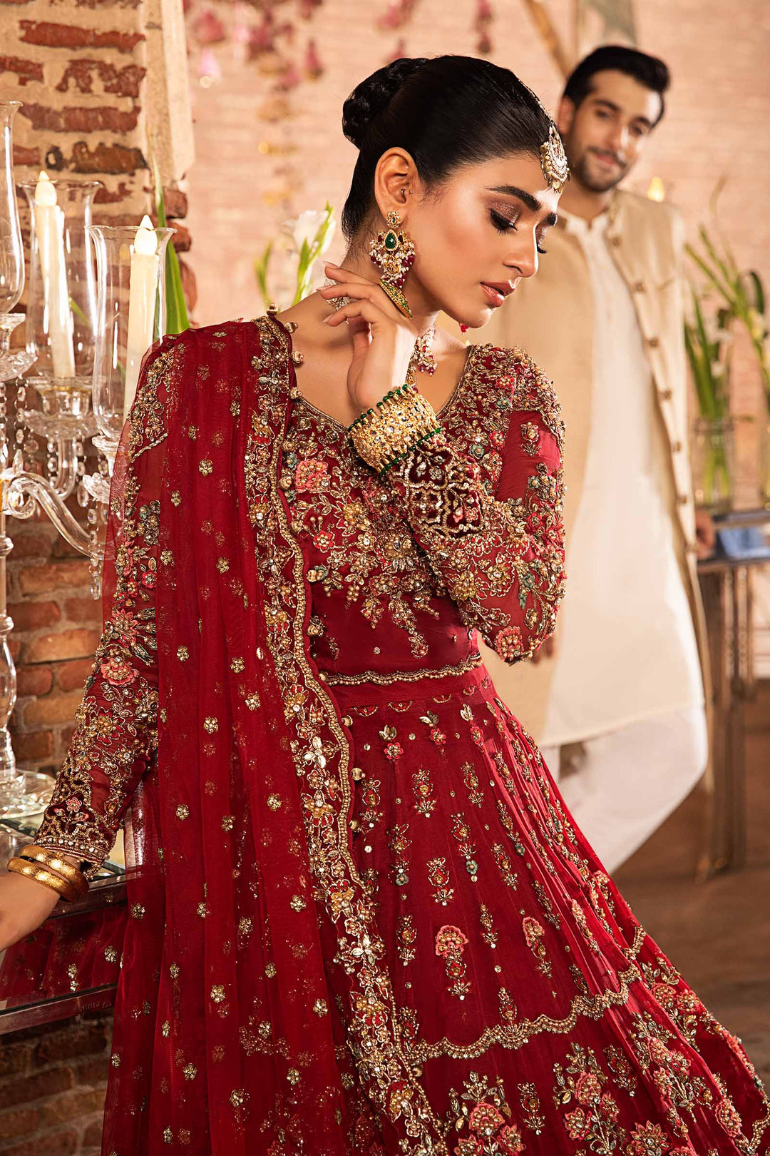 Maria B | Bridal Couture | Roza - Pakistani Designer Dress - by Maria B | Type: Ladies Clothes - 100% Original at Saira Sultan