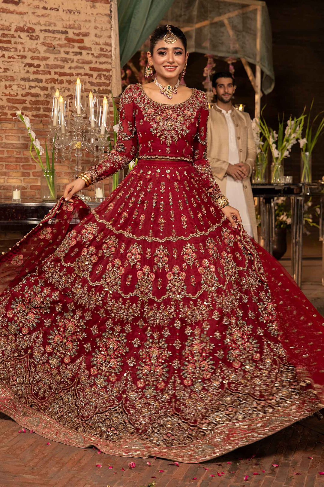 Maria B | Bridal Couture | Roza - Pakistani Designer Dress - by Maria B | Type: Ladies Clothes - 100% Original at Saira Sultan