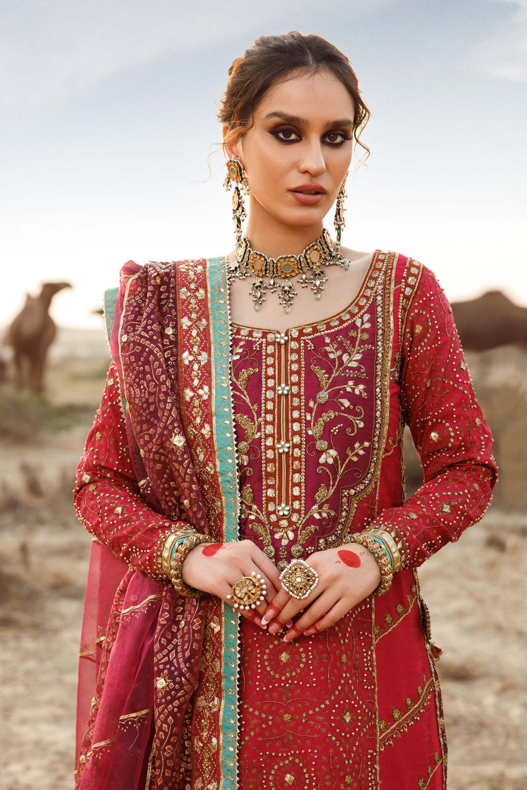 Maria B | Bridal Couture | Chundari - Pakistani Designer Dress - by Maria B | Type: Ladies Clothes - 100% Original at Saira Sultan
