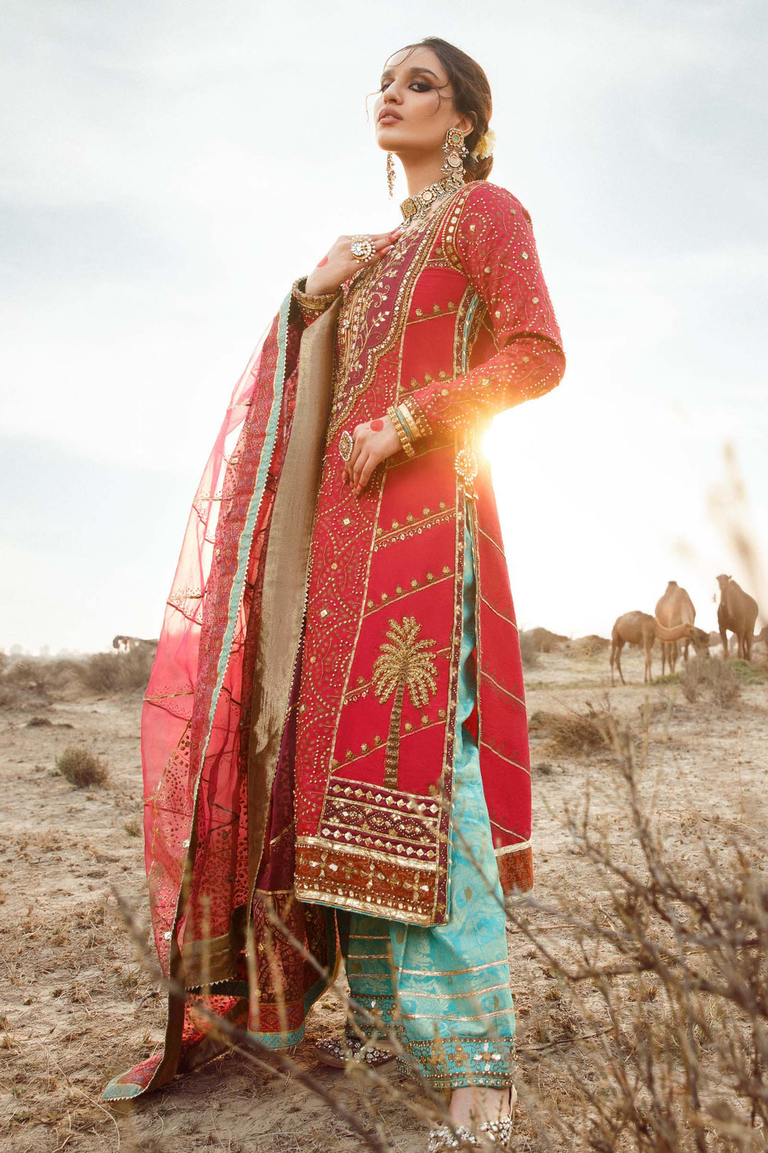 Maria B | Bridal Couture | Chundari - Pakistani Designer Dress - by Maria B | Type: Ladies Clothes - 100% Original at Saira Sultan