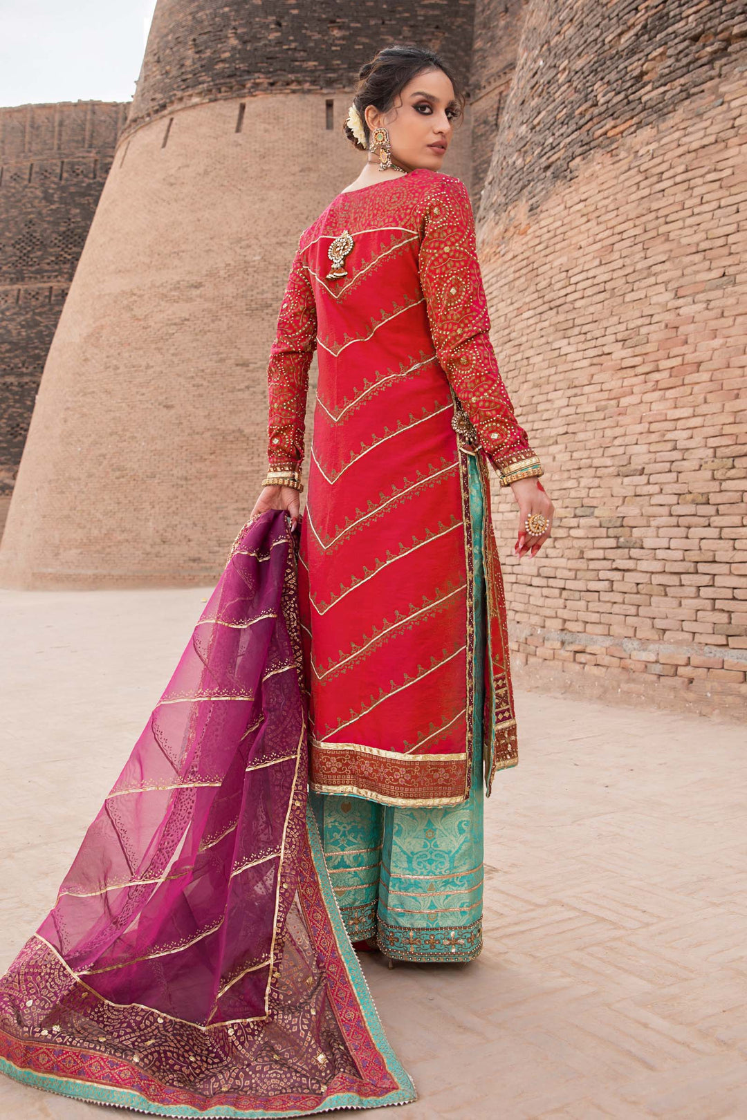 Maria B | Bridal Couture | Chundari - Pakistani Designer Dress - by Maria B | Type: Ladies Clothes - 100% Original at Saira Sultan