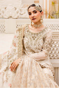 Maria B | Bridal Couture | Ivory Gold MC-906 - Pakistani Designer Dress - by Maria B | Type: Ladies Clothes - 100% Original at Saira Sultan