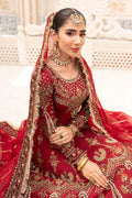 Maria B | Bridal Couture | Deep Red MC-907 - Pakistani Designer Dress - by Maria B | Type: Ladies Clothes - 100% Original at Saira Sultan