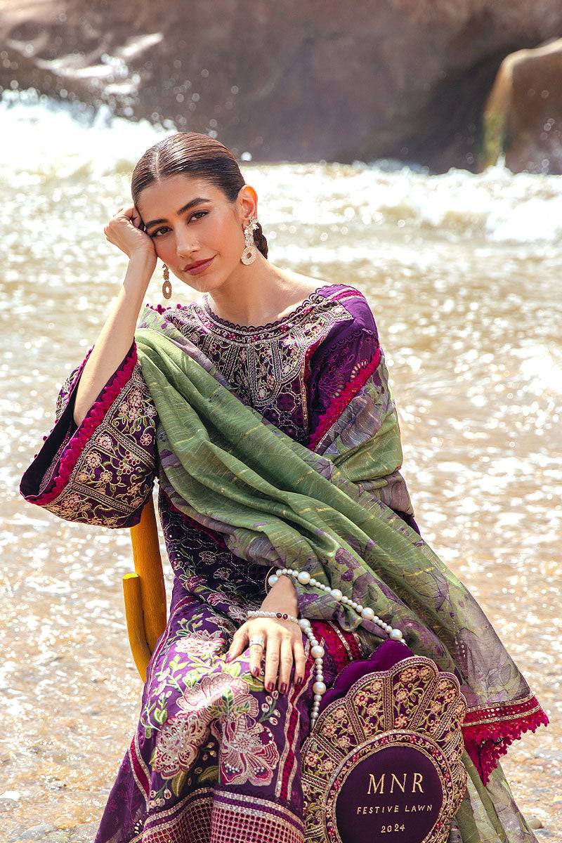 MNR | Festive Lawn 24 | GUL-E-LALA - Pakistani Designer Dress - by MNR | Type: Luxury - 100% Original at Saira Sultan