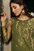 Charizma | Festive Pret | CMA-4-096 L Olive Green Organza