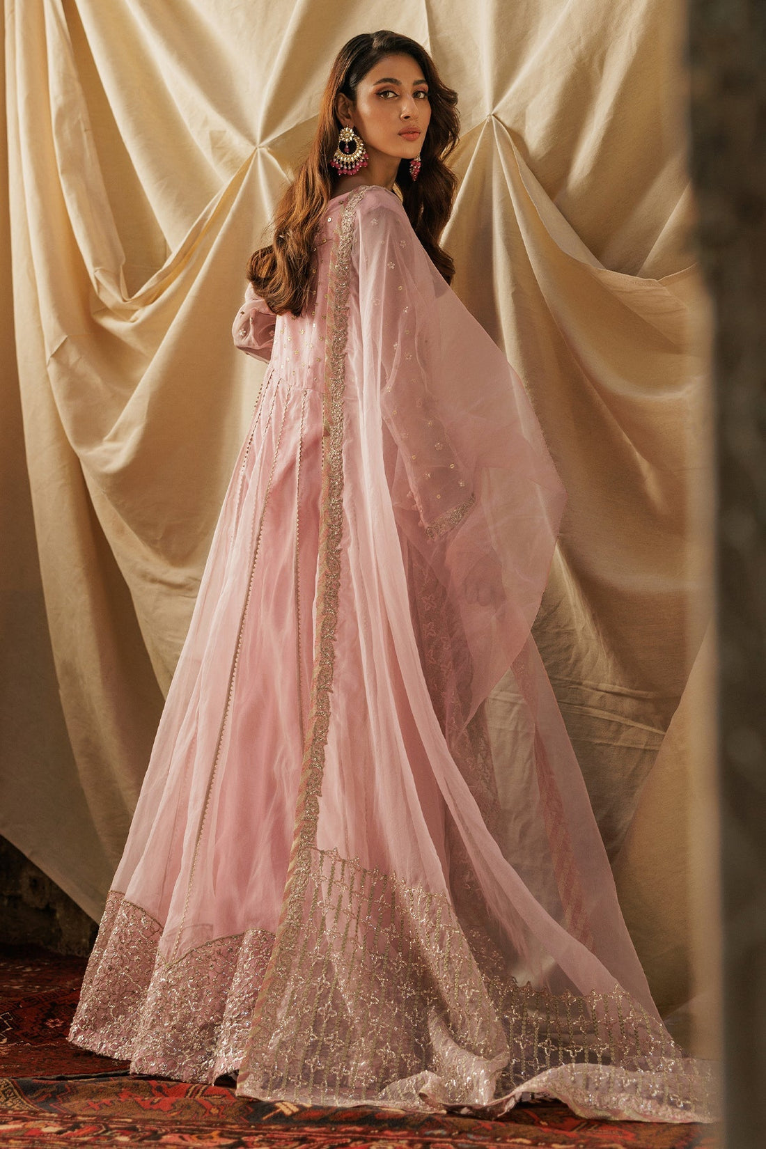 Charizma | Festive Pret | CMA-5-063 S Pink Organza