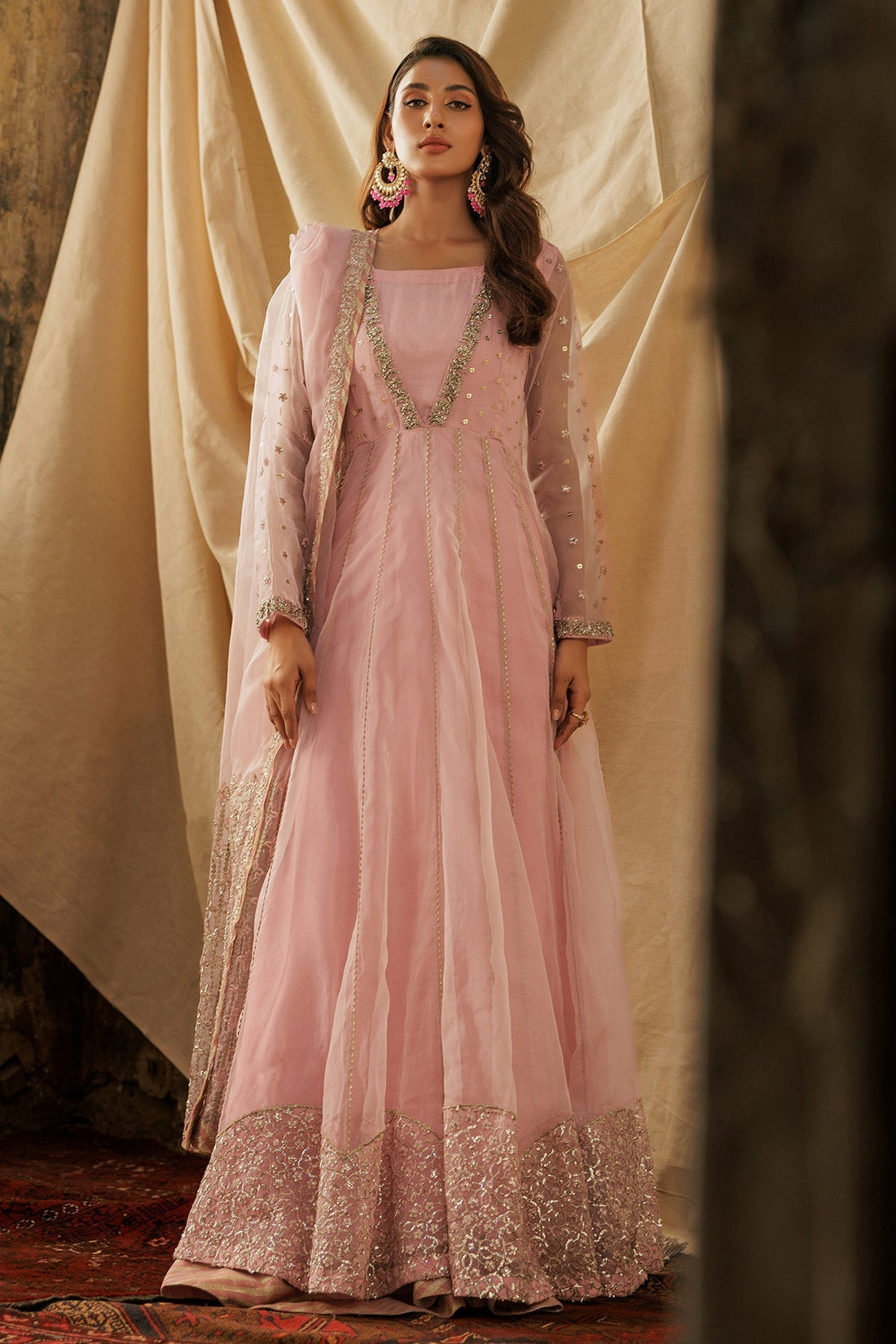 Charizma | Festive Pret | CMA-5-063 S Pink Organza