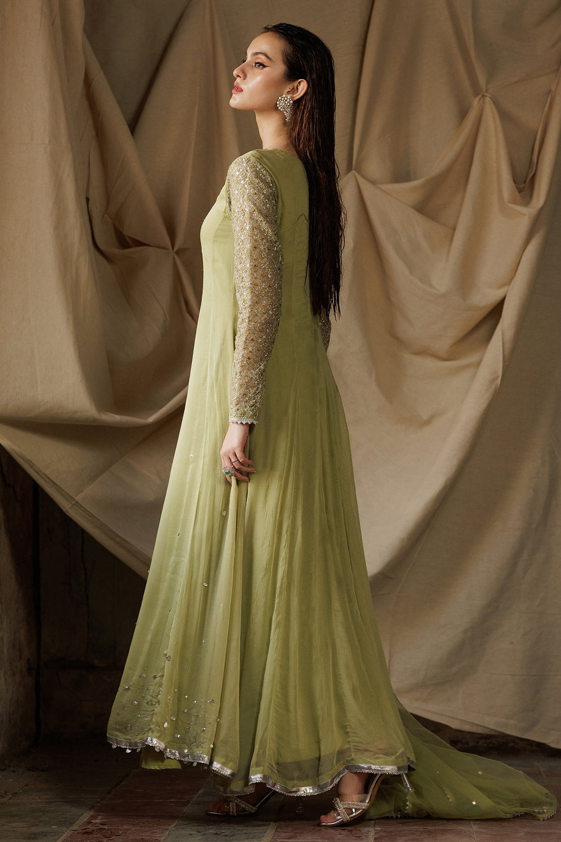 Charizma | Festive Pret | CMA-5-061 S Lime Chiffon
