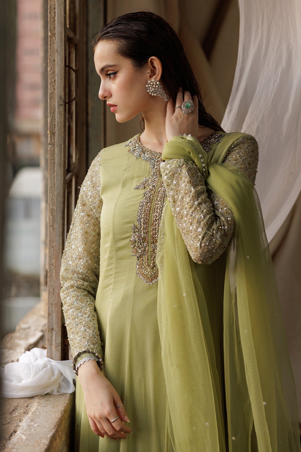 Charizma | Festive Pret | CMA-5-061 L Lime Chiffon