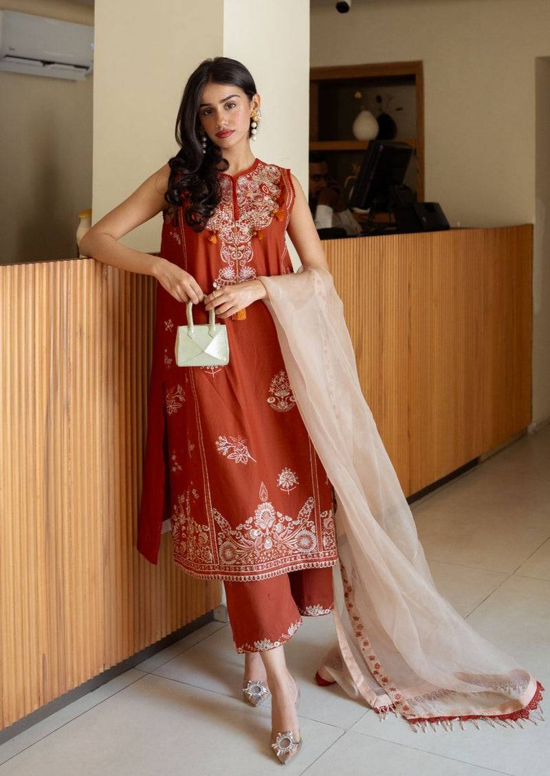 Sadaf Fawad Khan | Lawn 24 | Faizah (B) - Pakistani Designer Dress - by Sadaf Fawad Khan | Type: Luxury - 100% Original at Saira Sultan