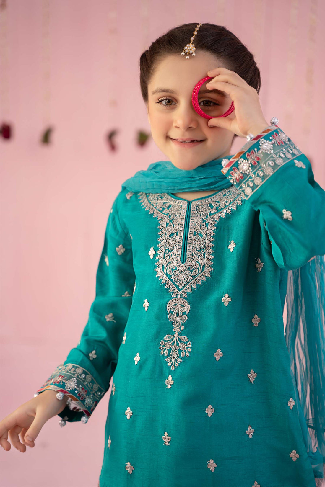 Maria B | 3 Piece Embroidered Raw Silk Suit | MKS-EF24-09 4-Feb Ferozi
