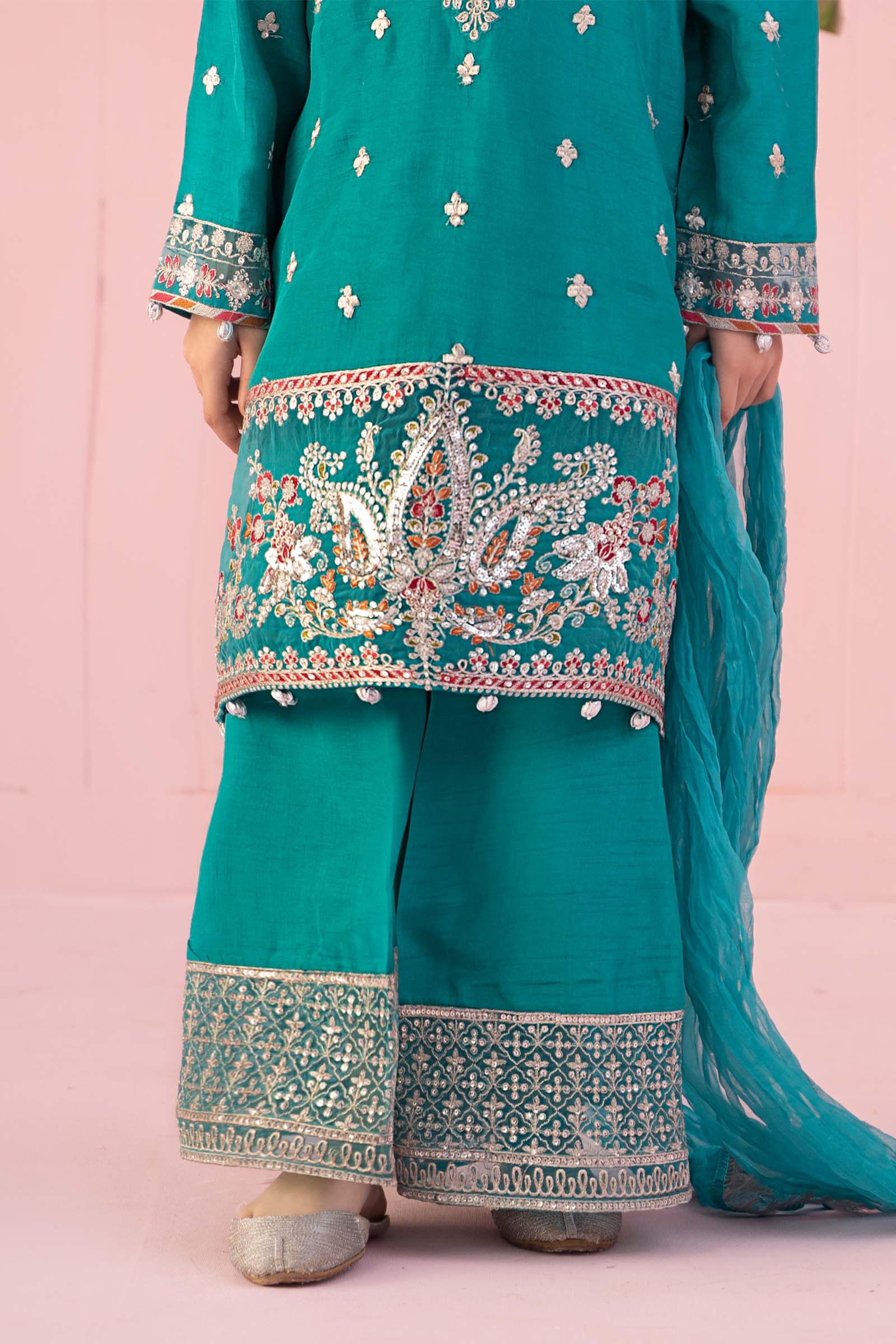 Maria B | 3 Piece Embroidered Raw Silk Suit | MKS-EF24-09 10-Aug Ferozi