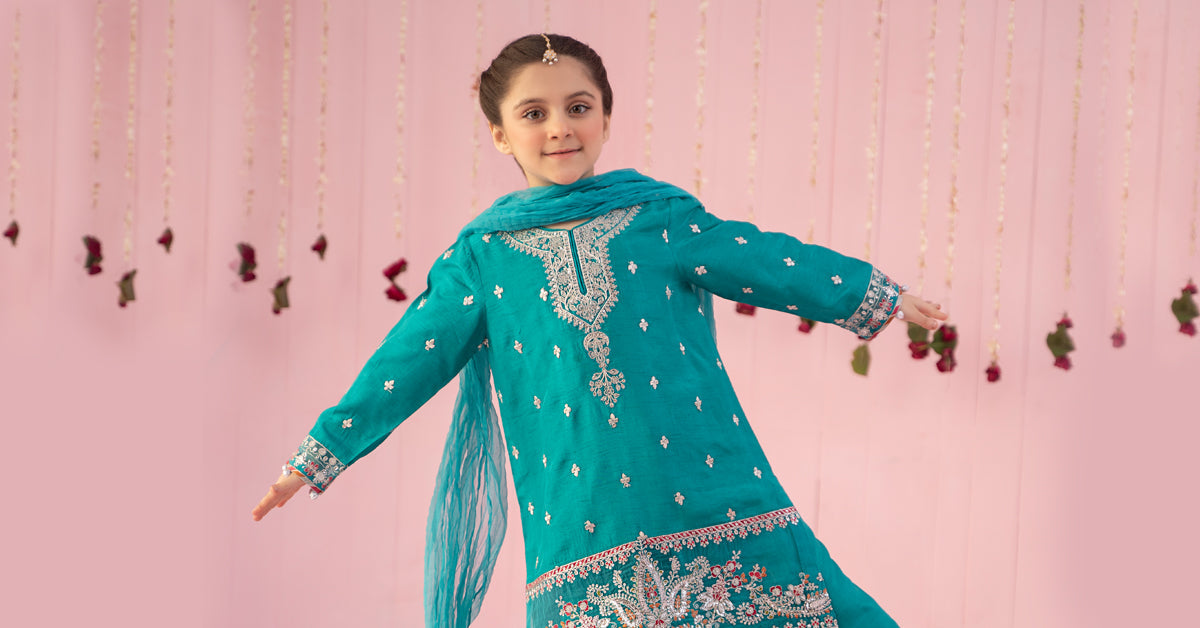 Maria B | 3 Piece Embroidered Raw Silk Suit | MKS-EF24-09