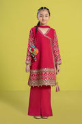 Maria B | 3 Piece Embroidered Raw Silk Suit | MKS-EF24-31 4-Feb Pink