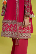 Maria B | 3 Piece Embroidered Raw Silk Suit | MKS-EF24-31 8-Jun Pink