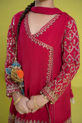 Maria B | 3 Piece Embroidered Raw Silk Suit | MKS-EF24-31 10-Aug Pink