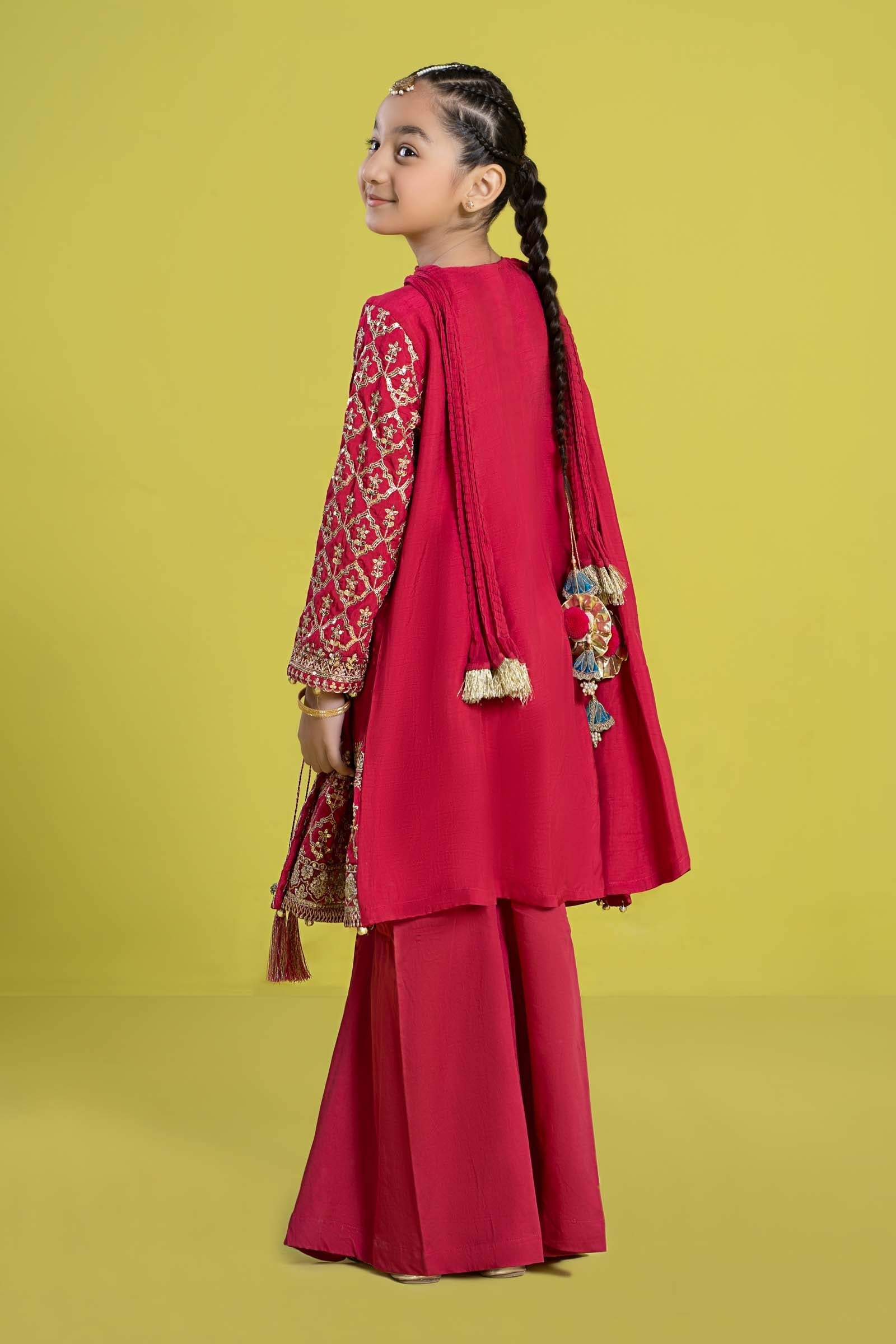 Maria B | 3 Piece Embroidered Raw Silk Suit | MKS-EF24-31