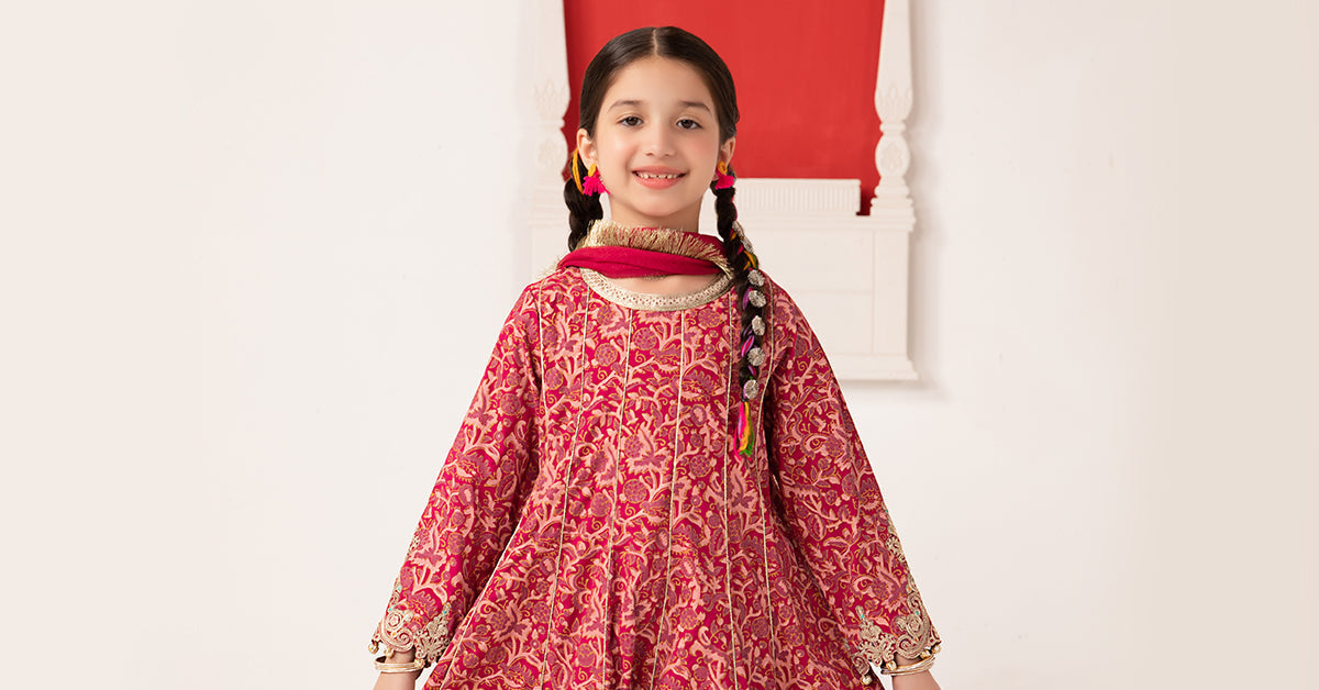 Maria B | 3 Piece Printed Raw Silk Suit | MKS-EA24-05