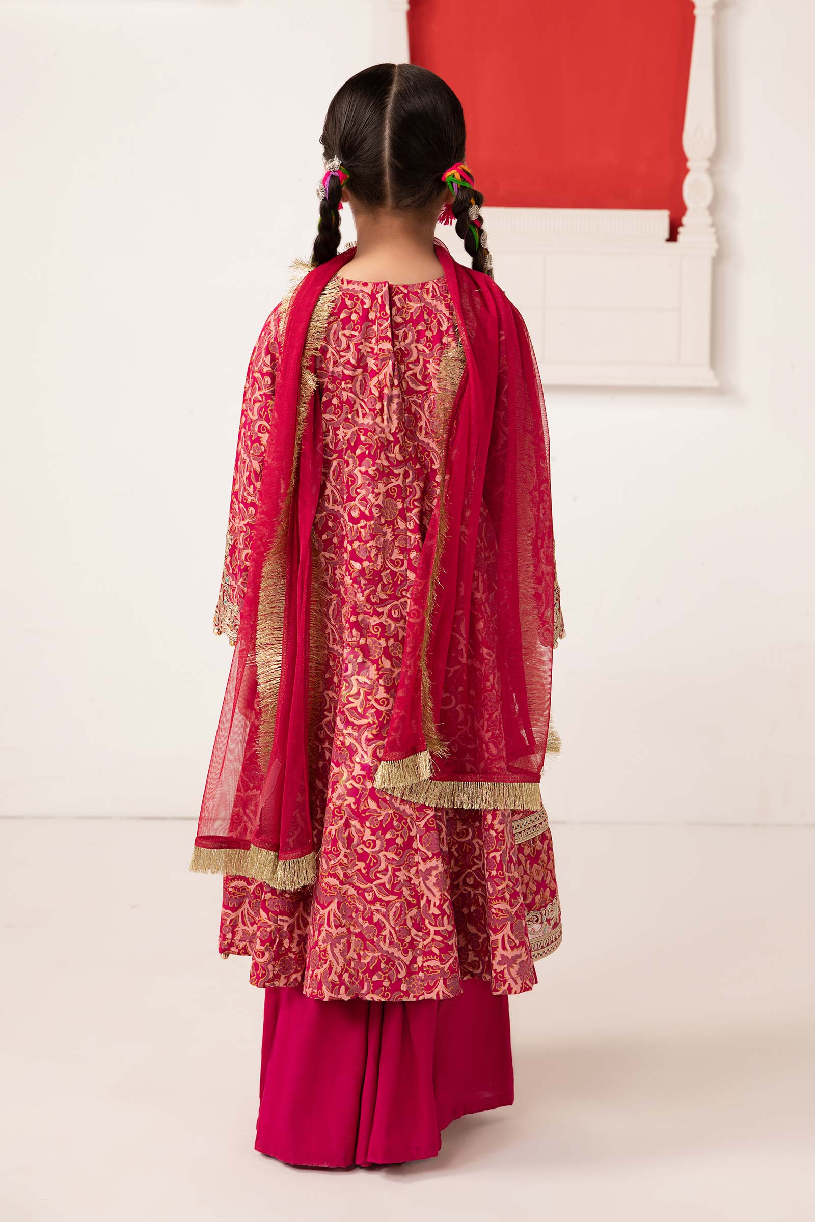Maria B | 3 Piece Printed Raw Silk Suit | MKS-EA24-05 14-Dec Pink