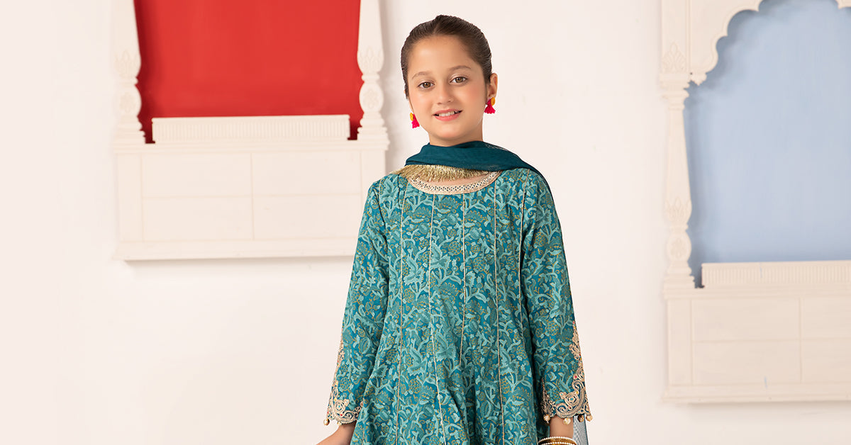 Maria B | 3 Piece Printed Raw Silk Suit | MKS-EA24-05