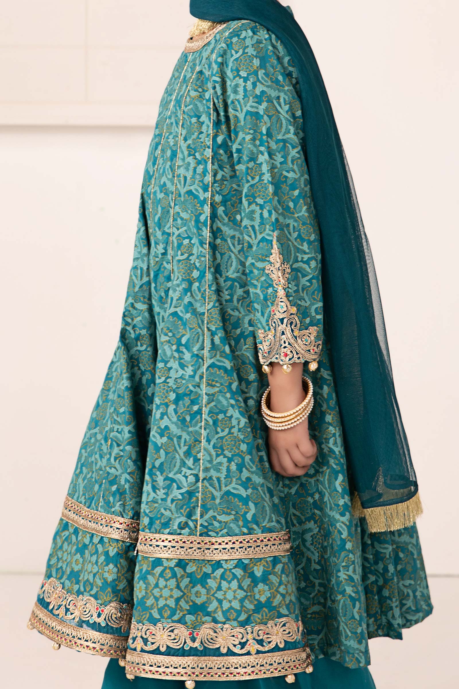 Maria B | 3 Piece Printed Raw Silk Suit | MKS-EA24-05 12-Oct Blue