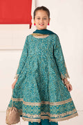 Maria B | 3 Piece Printed Raw Silk Suit | MKS-EA24-05 6-Apr Blue