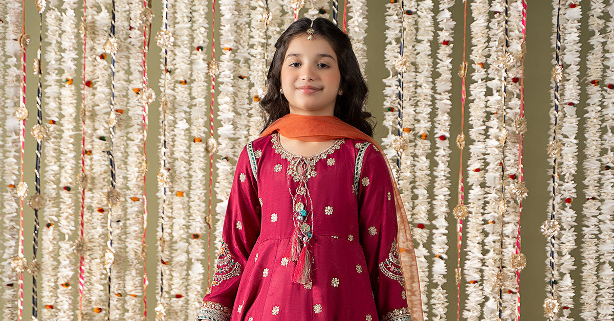 Maria B | 3 Piece Embroidered Raw Silk Suit | MKS-EF25-07