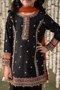 Maria B | 3 Piece Embroidered Raw Silk Suit | MKS-EF25-25 14-Dec Black