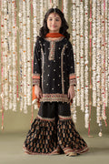 Maria B | 3 Piece Embroidered Raw Silk Suit | MKS-EF25-25 4-Feb Black