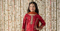 Maria B | 3 Piece Embroidered Raw Silk Suit | MKS-EF25-25 14-Dec Red