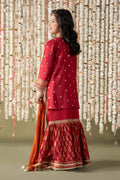 Maria B | 3 Piece Embroidered Raw Silk Suit | MKS-EF25-25 12-Oct Red