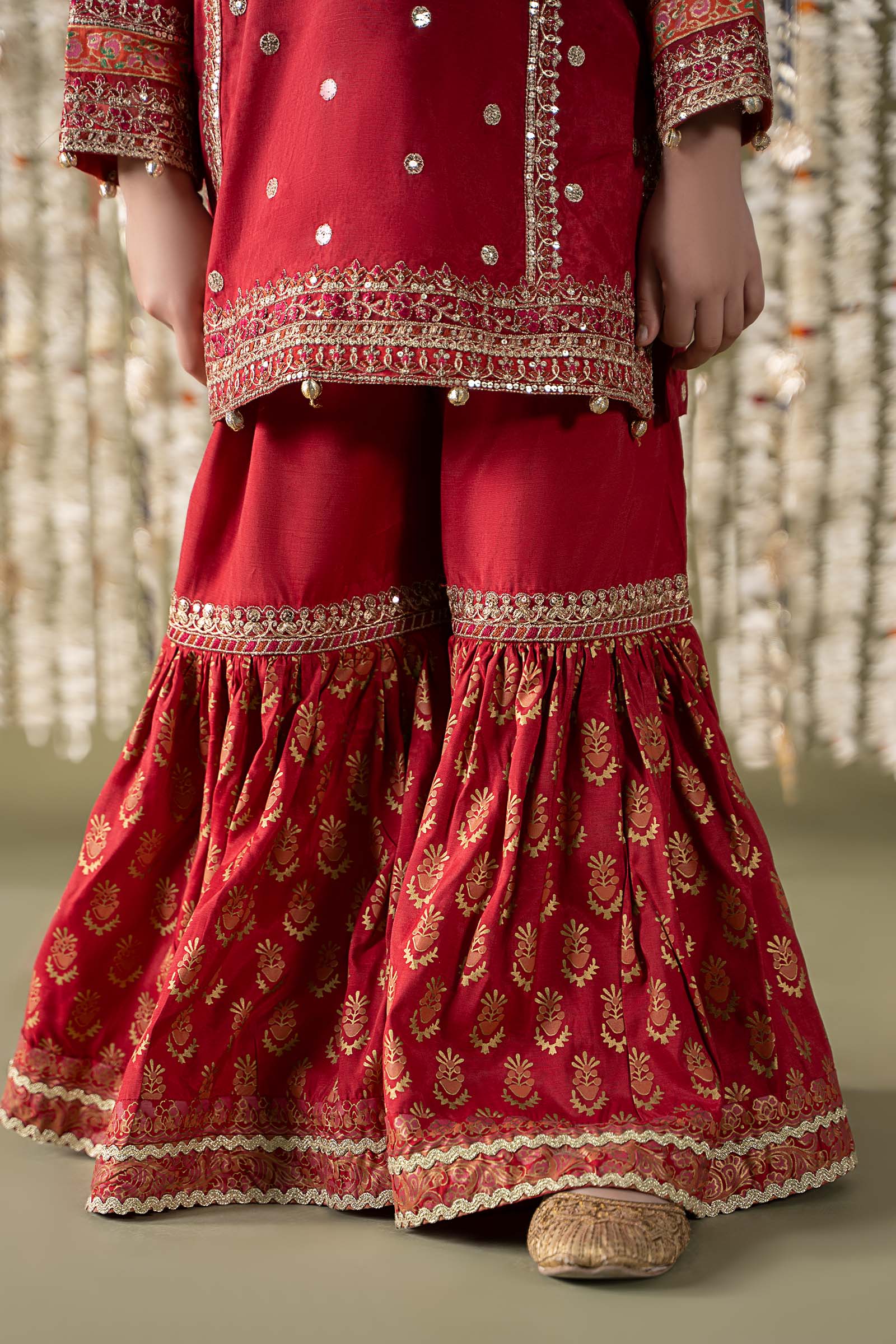 Maria B | 3 Piece Embroidered Raw Silk Suit | MKS-EF25-25 10-Aug Red