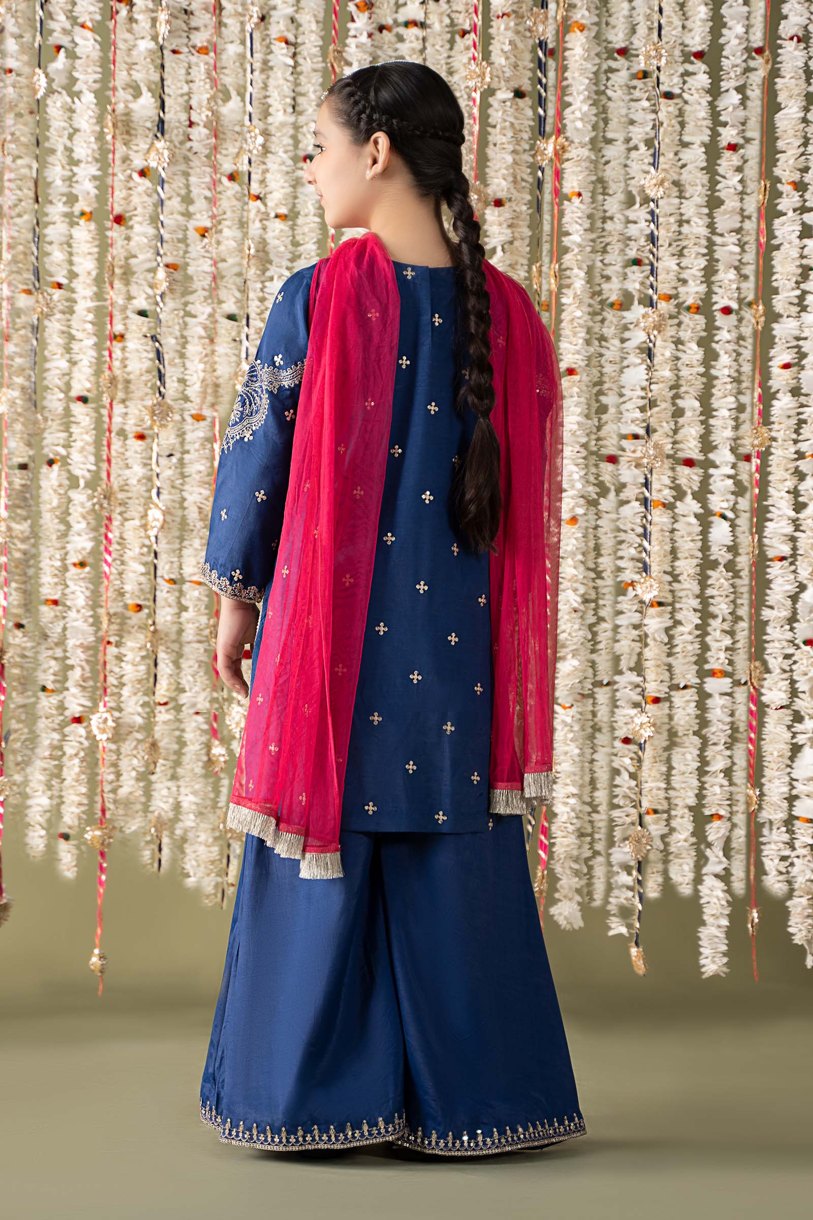 Maria B | 3 Piece Embroidered Raw Silk Suit | MKS-EF25-27