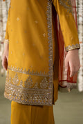 Maria B | 3 Piece Embroidered Raw Silk Suit | MKS-EF25-27 8-Jun Yellow