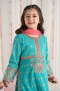 Maria B | 3 Piece Embroidered Raw Silk Suit | MKS-EF25-30 10-Aug Blue