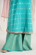 Maria B | 3 Piece Embroidered Raw Silk Suit | MKS-EF25-30 14-Dec Blue