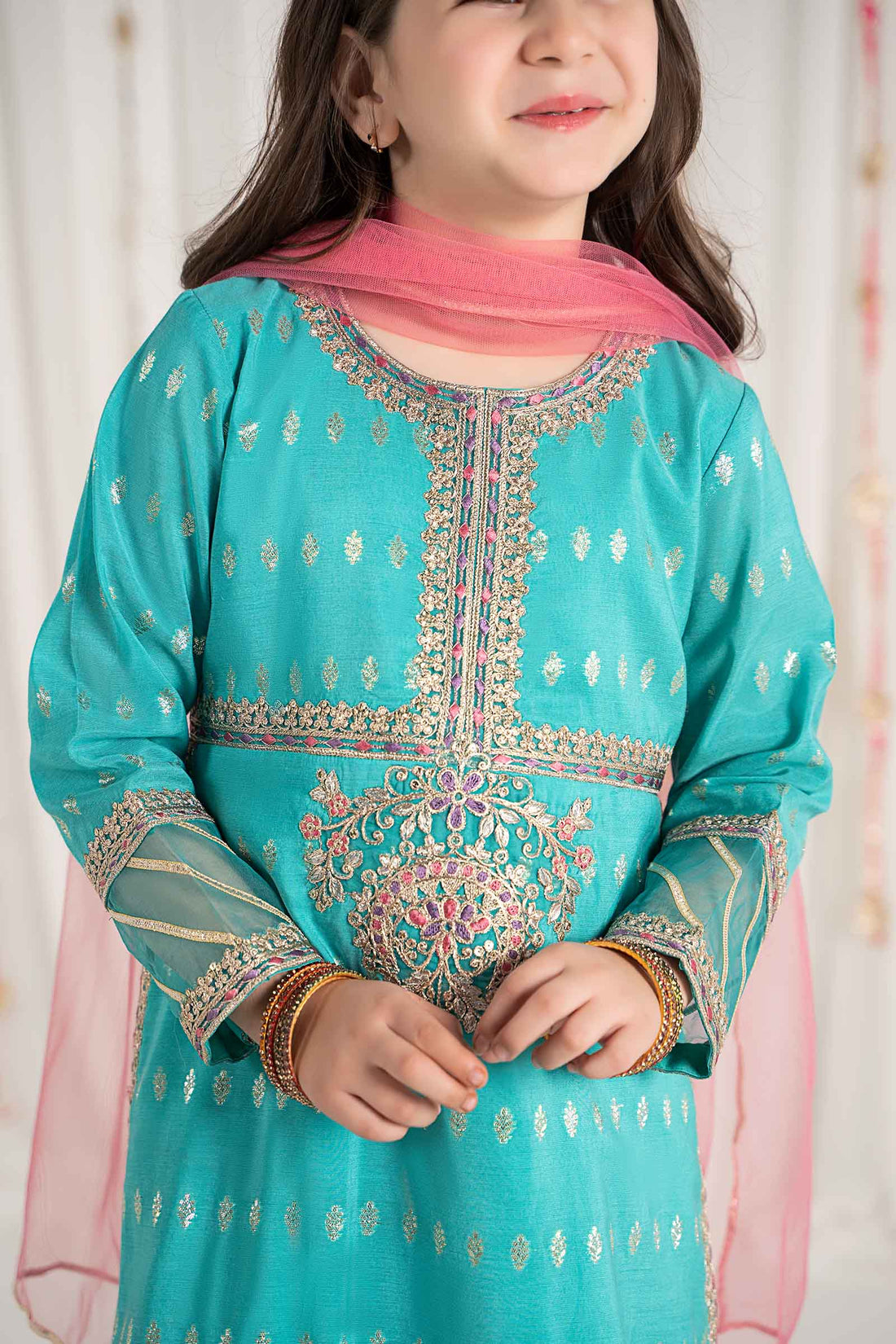 Maria B | 3 Piece Embroidered Raw Silk Suit | MKS-EF25-30 -  Maria B KidsClothes -  Saira Sultan