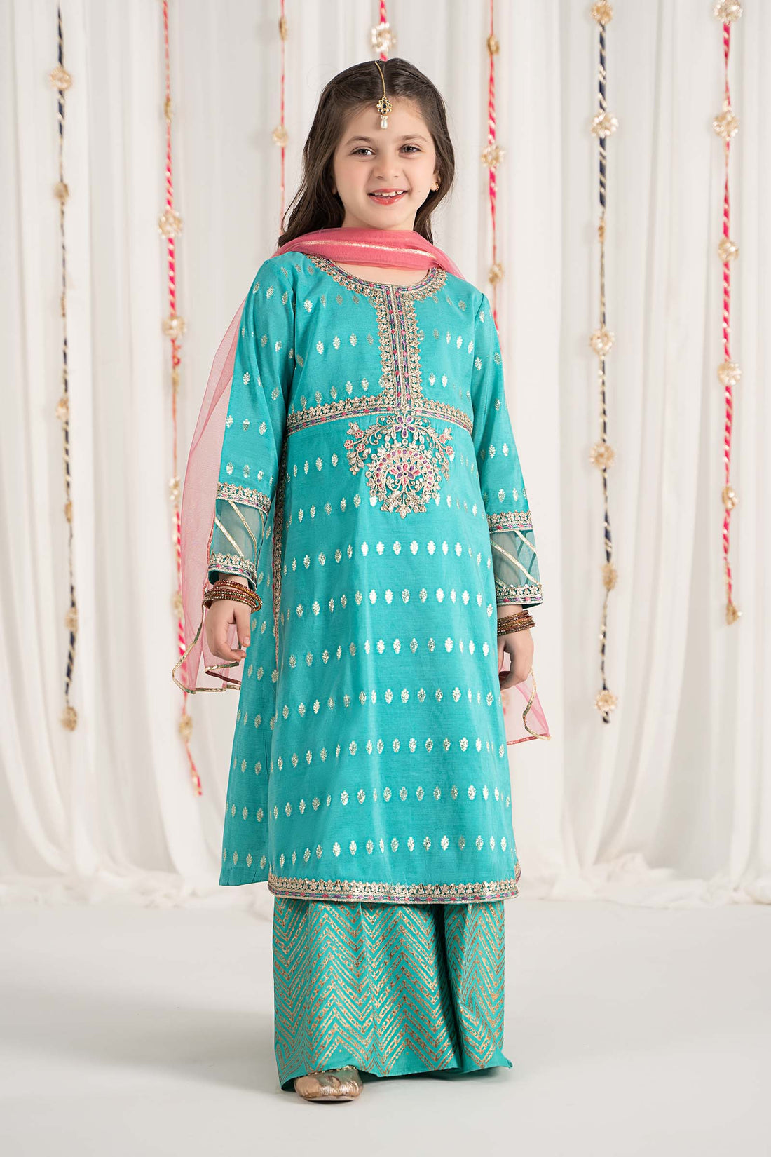 Maria B | 3 Piece Embroidered Raw Silk Suit | MKS-EF25-30 -  Maria B KidsClothes -  Saira Sultan