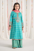 Maria B | 3 Piece Embroidered Raw Silk Suit | MKS-EF25-30 4-Feb Blue