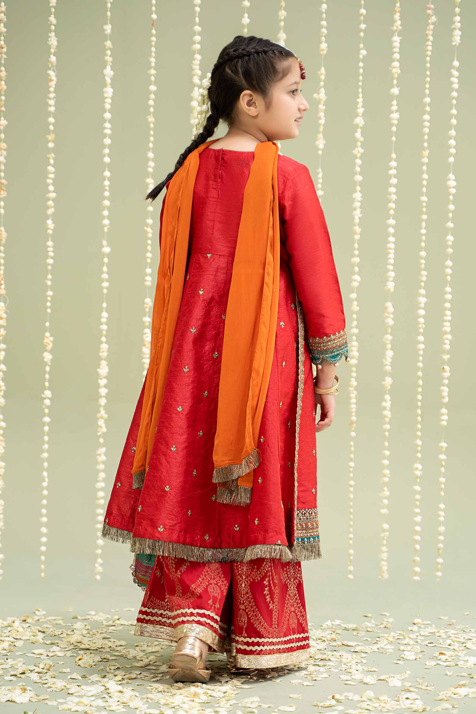 Maria B | 3 Piece Embroidered Raw Silk Suit | MKS-W24-02