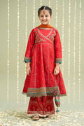 Maria B | 3 Piece Embroidered Raw Silk Suit | MKS-W24-02 10-Aug Red