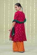 Maria B | 3 Piece Embroidered Raw Silk Suit | MKS-W24-10 12-Oct Maroon