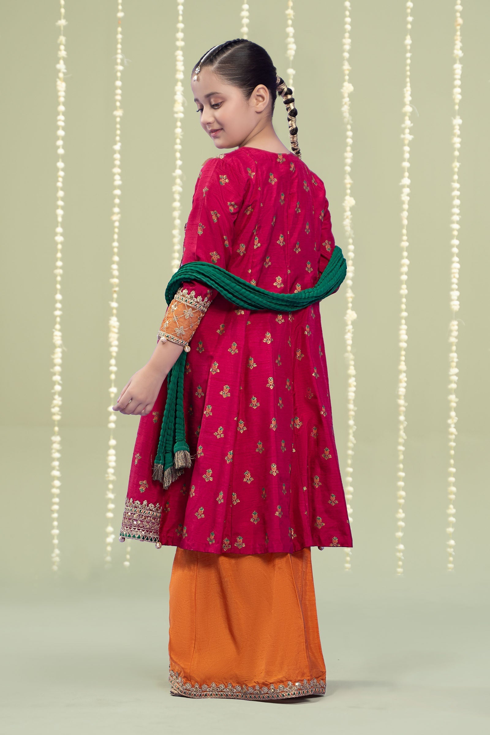 Maria B | 3 Piece Embroidered Raw Silk Suit | MKS-W24-10 12-Oct Maroon